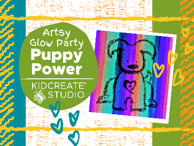 Kidcreate Studio - Fayetteville. Artsy Glow Party- Puppy Power (4-9 Years)